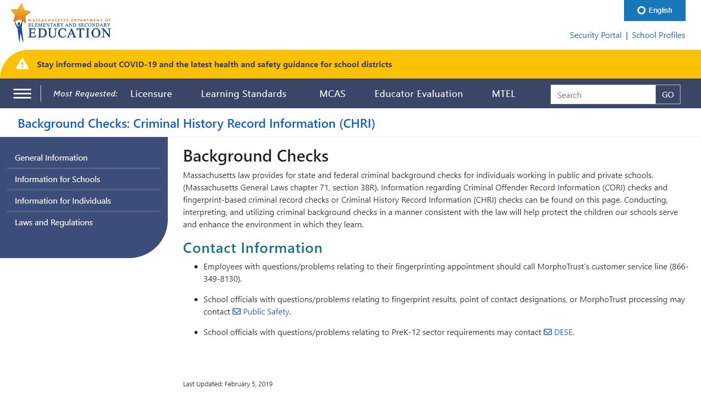 Background Checks: Criminal History Record Information - Massachusetts ...